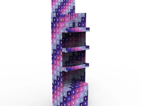 Pr&eacute;sentoir en carton pour point de vente Modèle 3D