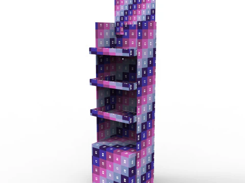 Pr&eacute;sentoir en carton pour point de vente Modèle 3D