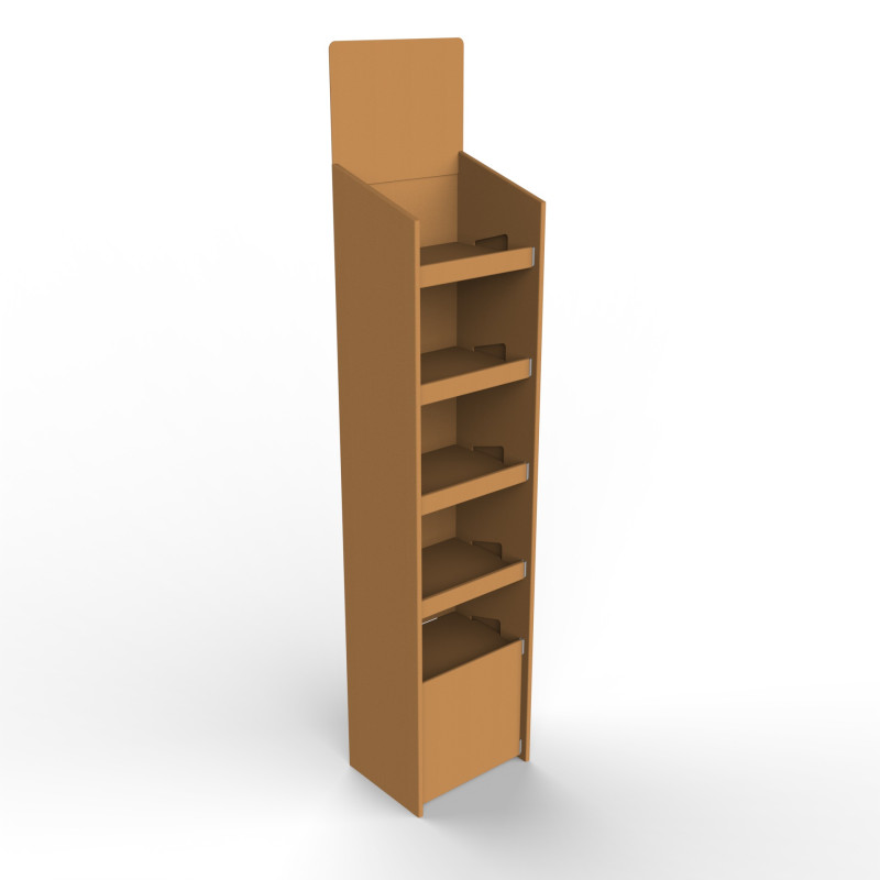 Point of Sale Cardboard Display Stand 3D Model .c4d .max .obj .3ds .fbx .stl .blend 