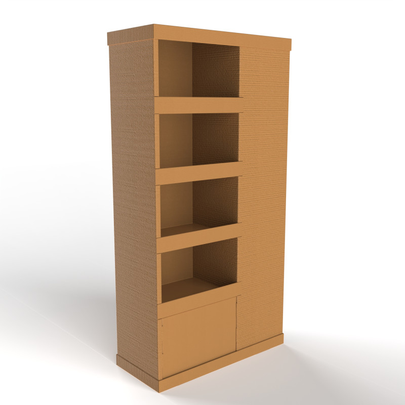 Point of Sale Cardboard Display Stand 3D Model .c4d .max .obj .3ds .fbx .stl .blend 