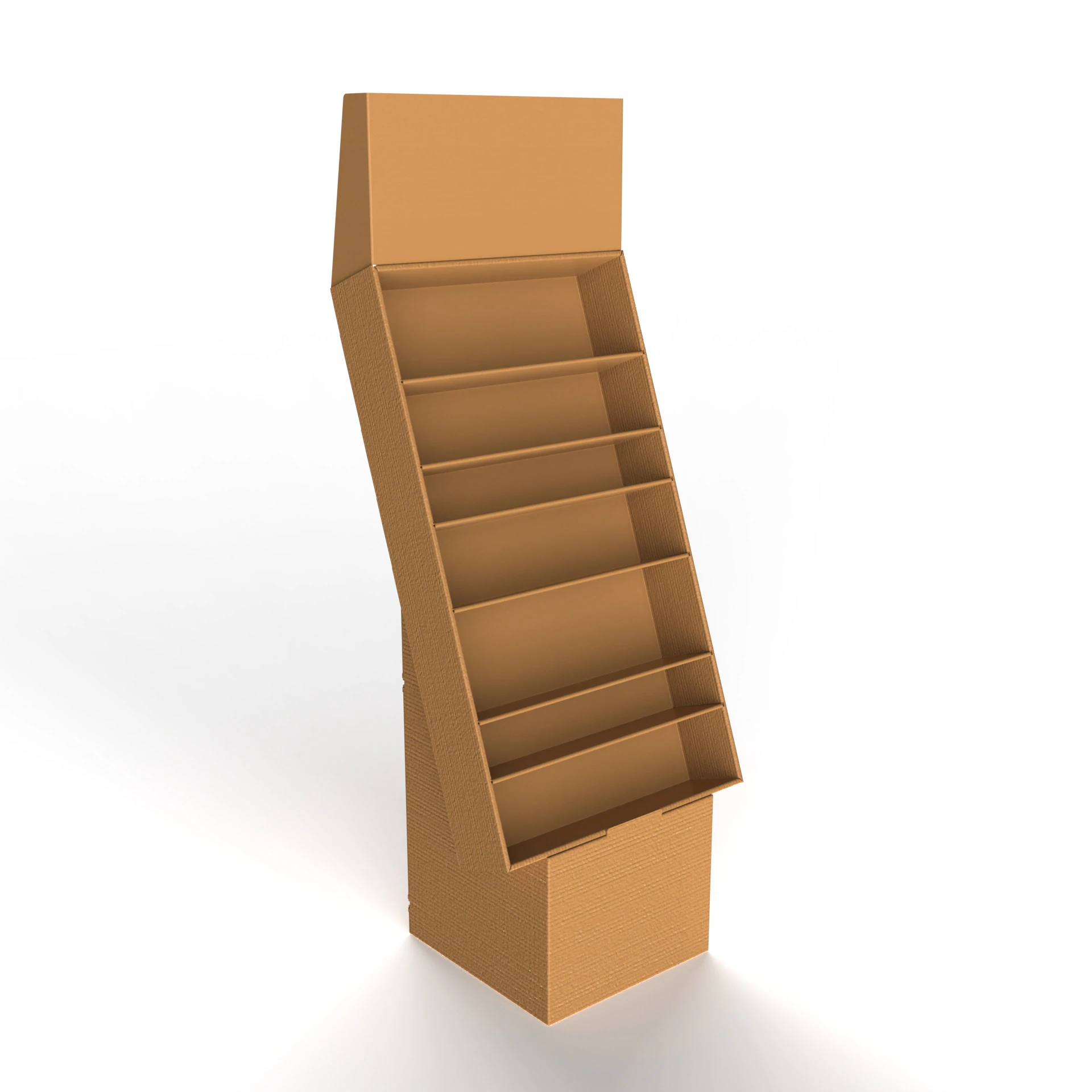 Point of Sale Cardboard Display Stand 3D Model .c4d .max .obj .3ds .fbx .stl .blend 