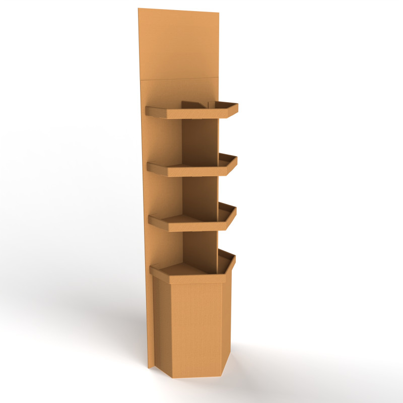 Point of Sale Cardboard Display Stand 3D Модель .c4d .max .obj .3ds .fbx .stl .blend 