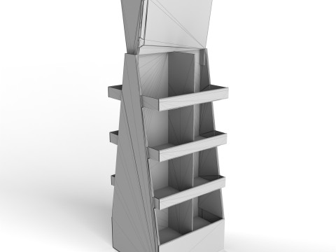 Point of Sale Cardboard Display Stand 3D Model