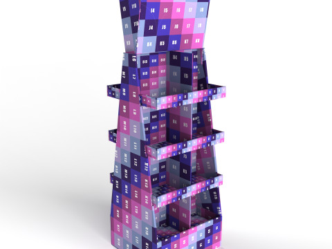Point of Sale Cardboard Display Stand 3D Model