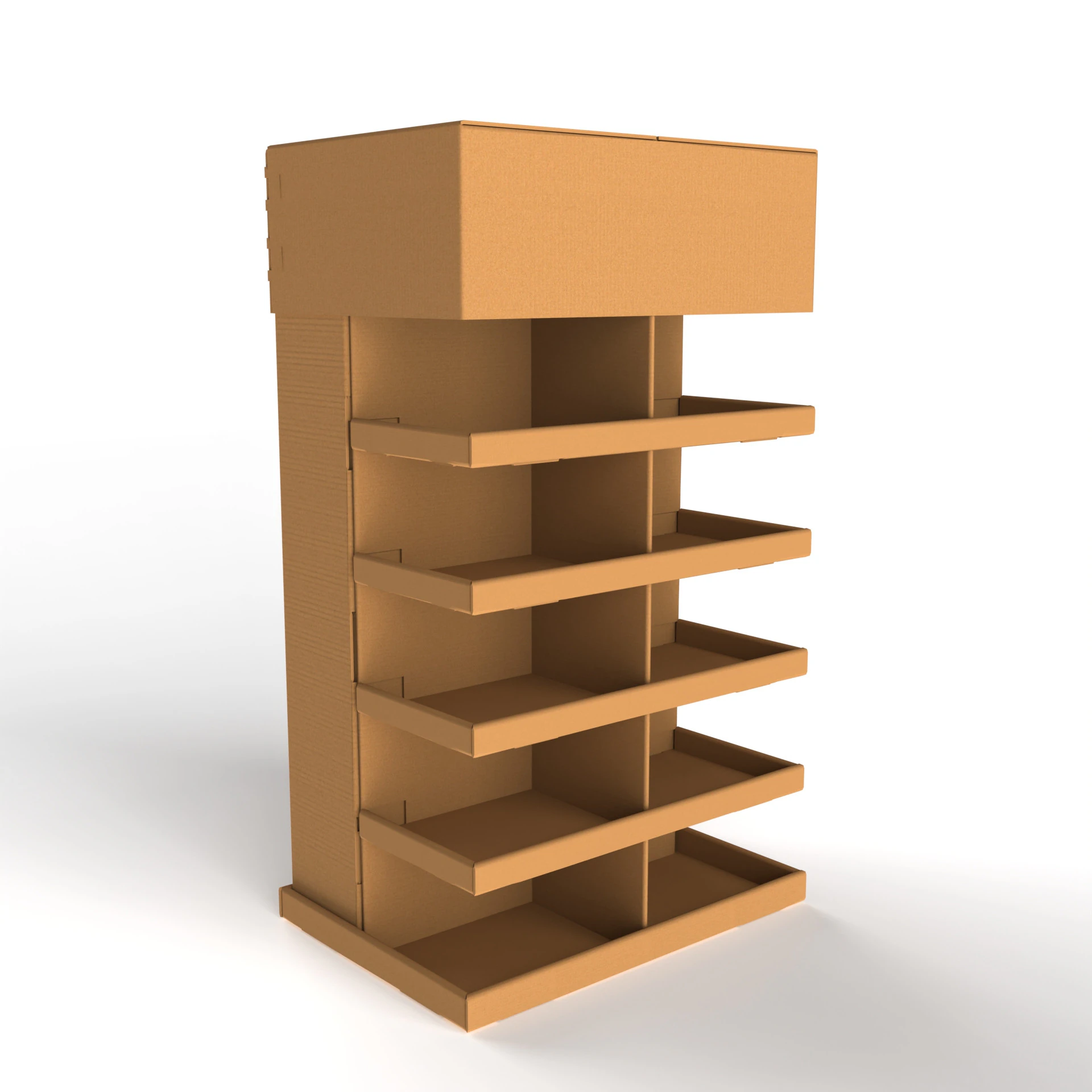 Point of Sale Cardboard Display Stand 3D Model .c4d .max .obj .3ds .fbx .stl .blend 