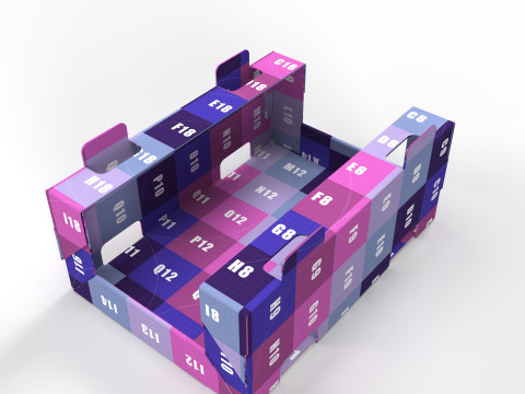 Cardboard Retail Display Tray for Product Packaging Merchandise Modelo 3D