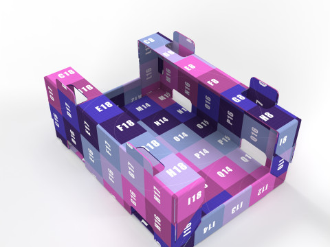 Cardboard Retail Display Tray for Product Packaging Merchandise Modelo 3D