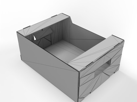 Cardboard Retail Display Tray for Product Packaging Merchandise 3D 모델