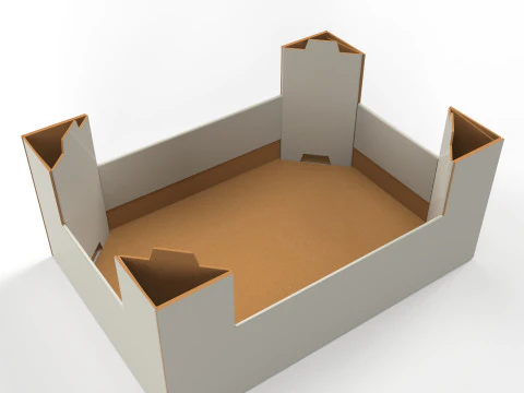 제품 포장 상품용 골판지 소매 디스플레이 트레이 3D 모델
