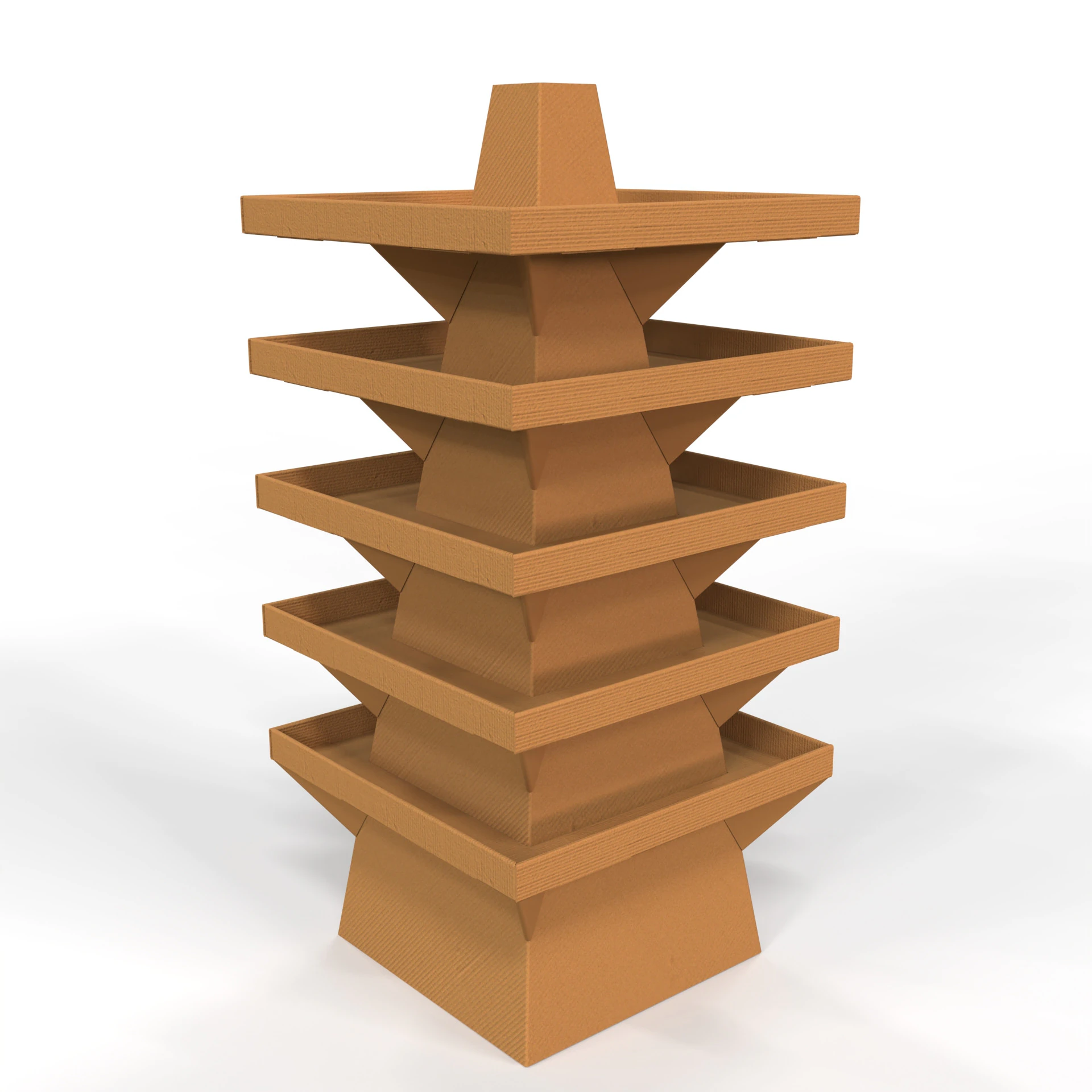 Point of Sale Cardboard Display Stand 3D Model .c4d .max .obj .3ds .fbx .stl .blend 