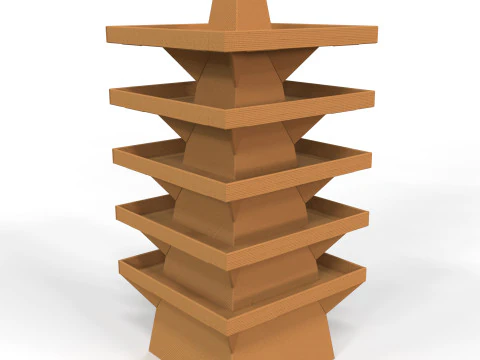 POS(Point of Sale) 골판지 디스플레이 스탠드 3D 모델