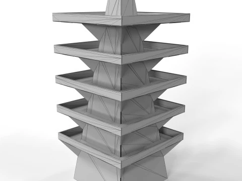 Point of Sale Cardboard Display Stand 3D Model