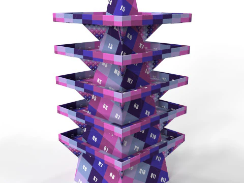 Point of Sale Cardboard Display Stand 3D Model