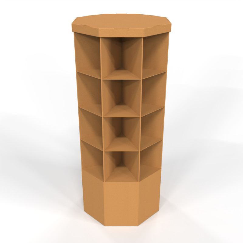 Point of Sale Cardboard Display Stand 3D Model .c4d .max .obj .3ds .fbx .stl .blend 