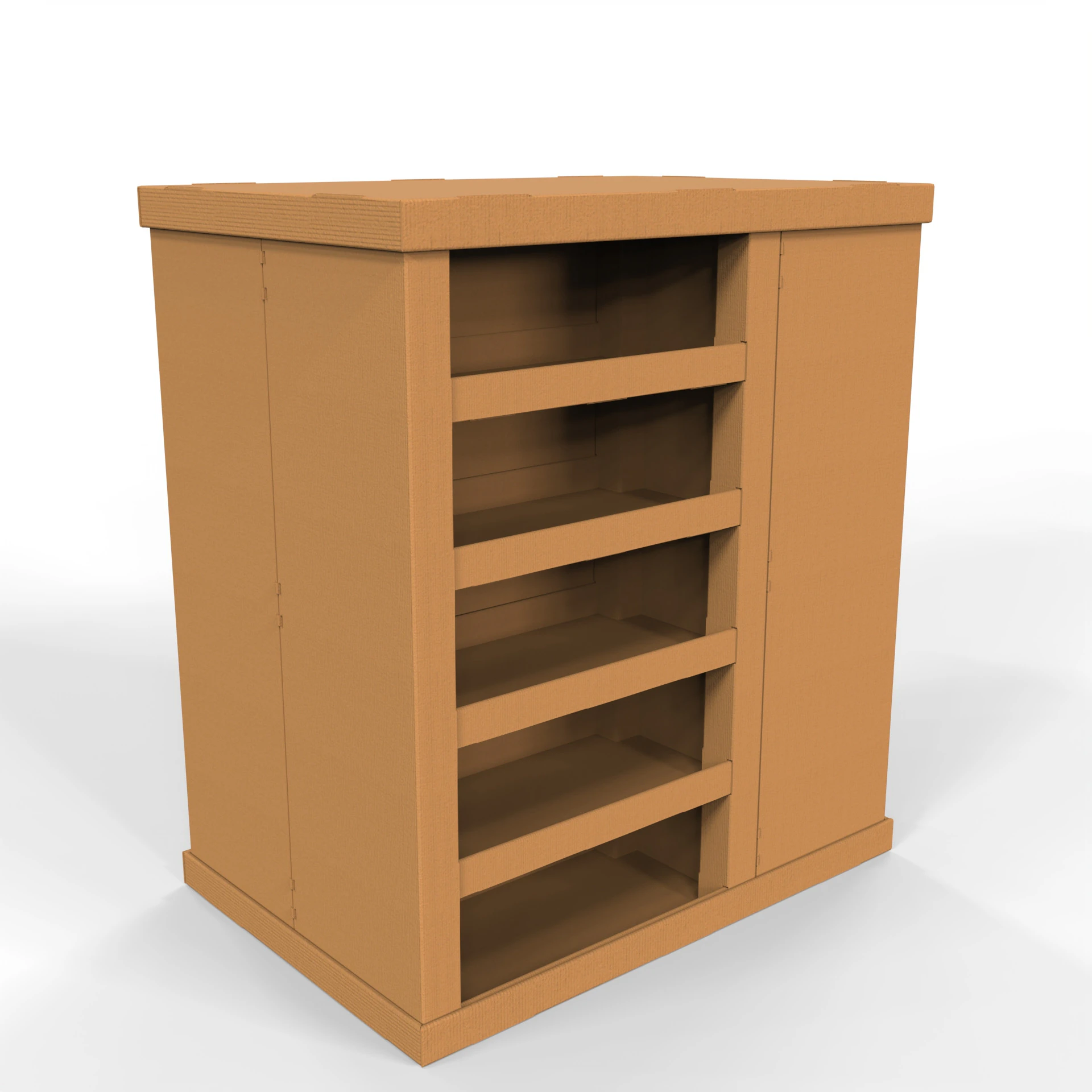Point of Sale Cardboard Display Stand 3D Model .c4d .max .obj .3ds .fbx .stl .blend 