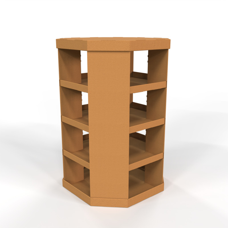 Point of Sale Cardboard Display Stand 3D Model .c4d .max .obj .3ds .fbx .stl .blend 