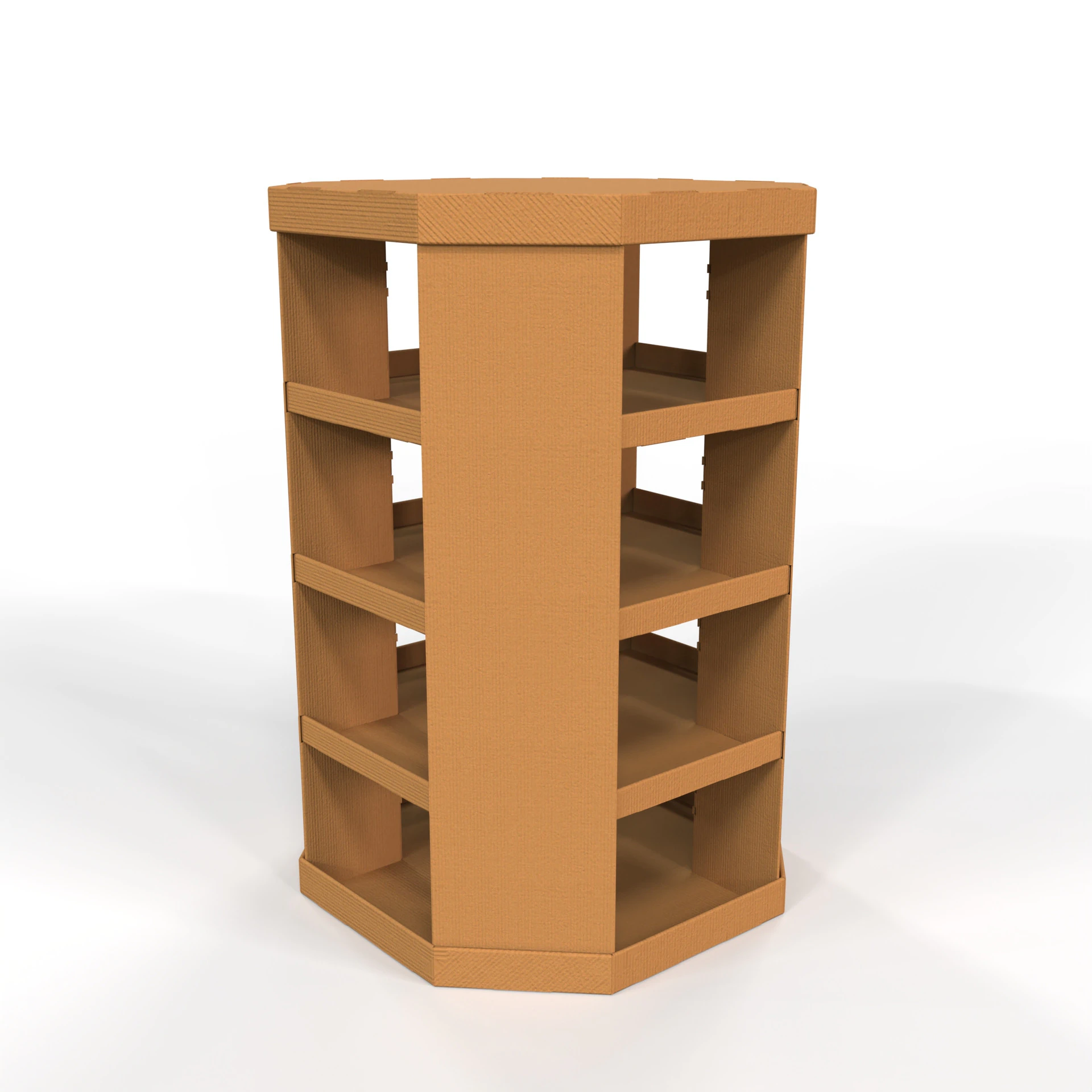 Point of Sale Cardboard Display Stand 3D Model .c4d .max .obj .3ds .fbx .stl .blend 