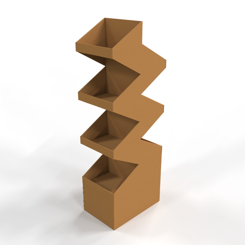 Point of Sale Cardboard Display Stand 3D-Modell .c4d .max .obj .3ds .fbx .stl .blend 