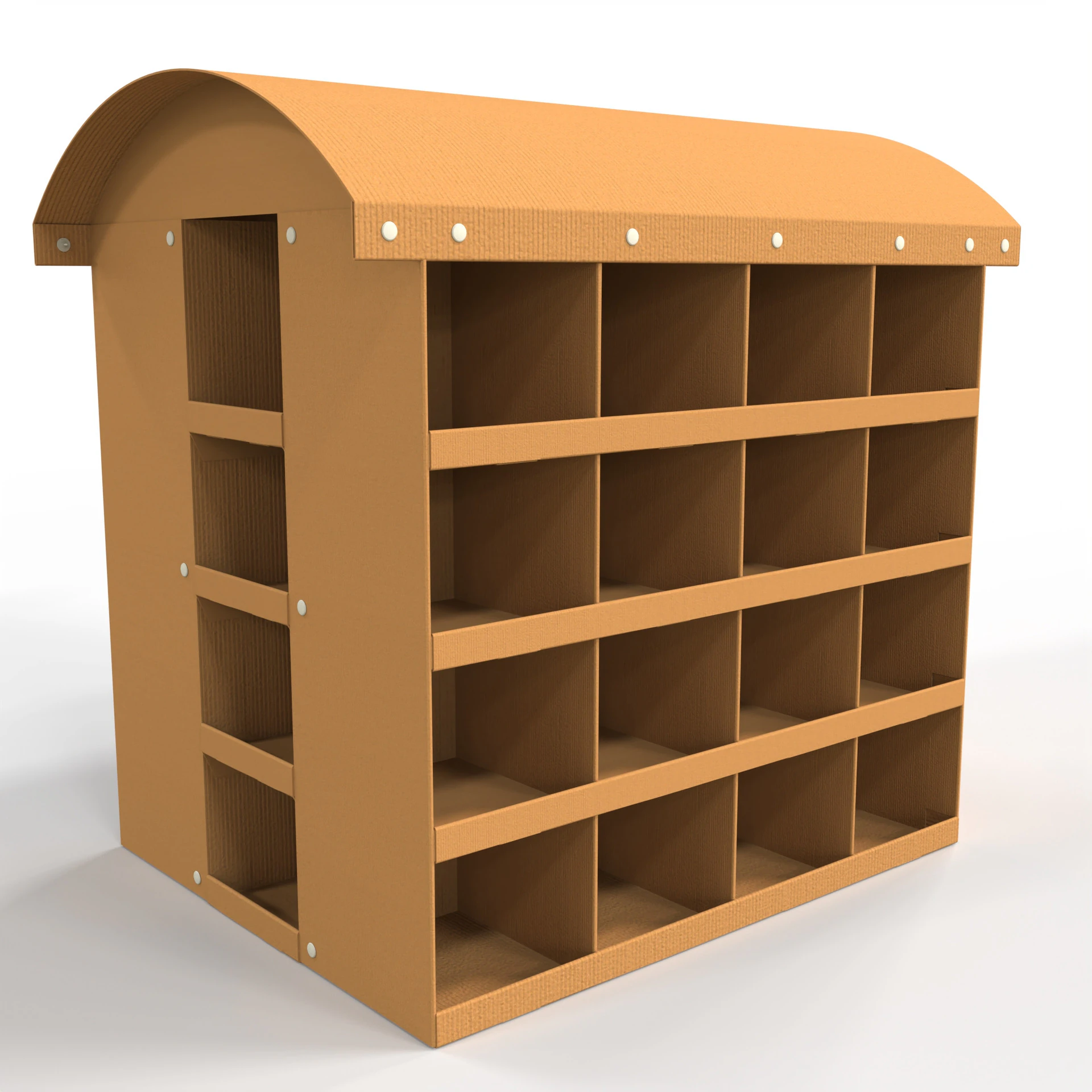 Point of Sale Cardboard Display Stand 3D Model .c4d .max .obj .3ds .fbx .stl .blend