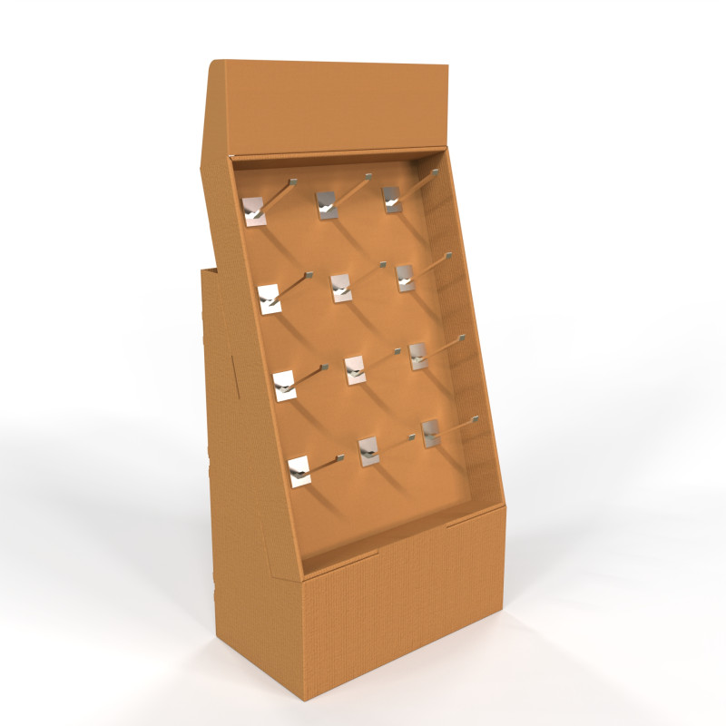 Point of Sale Cardboard Display Stand 3D मॉडल .c4d .max .obj .3ds .fbx .stl .blend 