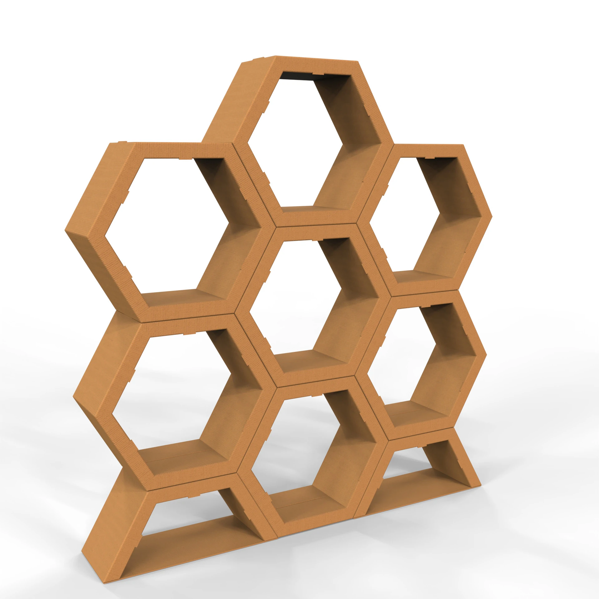 Hexagonal Point of Sale Cardboard Display Stand 3D Model .c4d .max .obj .3ds .fbx .stl .blend 