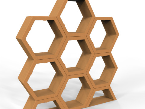Hexagonal Point of Sale Cardboard Display Stand 3Dモデル