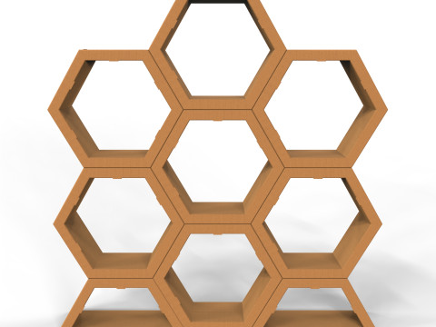 Hexagonal Point of Sale Cardboard Display Stand 3D Модель