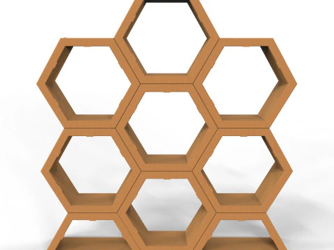 Hexagonal Point of Sale Cardboard Display Stand 3D Model