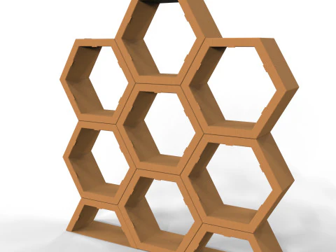 Hexagonal Point of Sale Cardboard Display Stand 3D Model