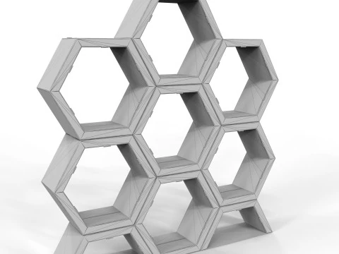 Hexagonal Point of Sale Cardboard Display Stand 3D Model