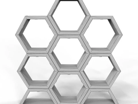 Hexagonal Point of Sale Cardboard Display Stand 3D Model