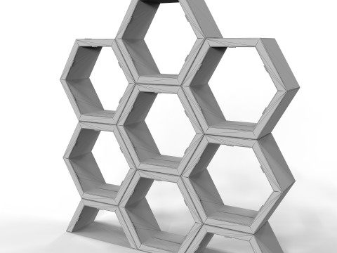 Hexagonal Point of Sale Cardboard Display Stand 3D Модель