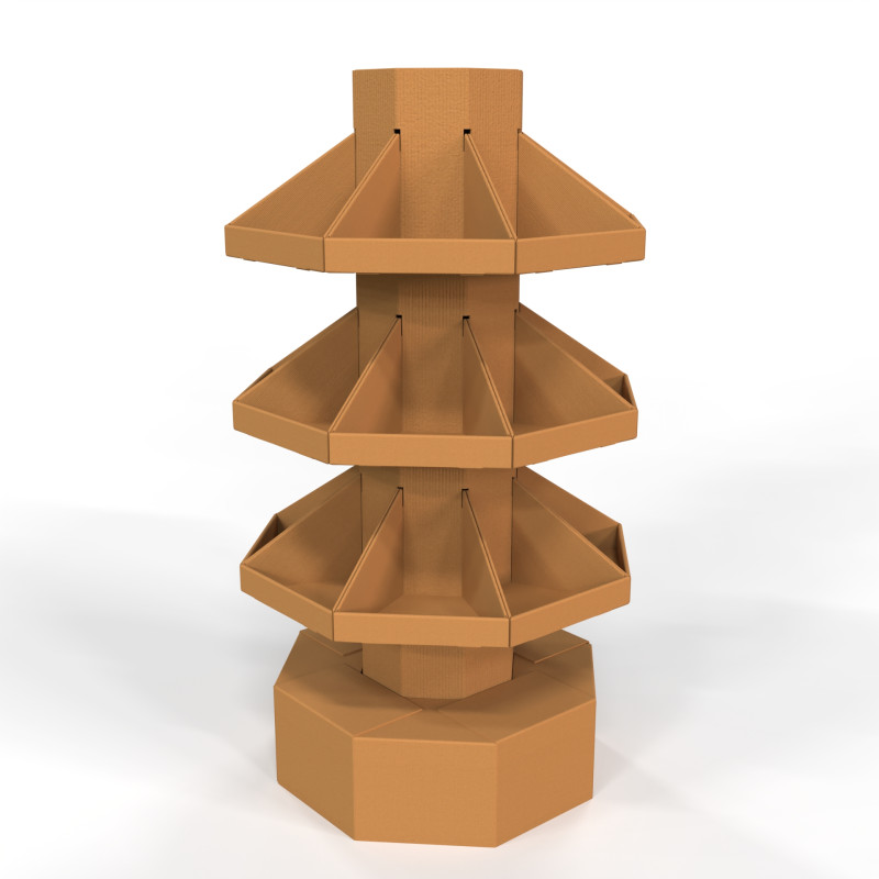Point of Sale Cardboard Display Stand 3D Model .c4d .max .obj .3ds .fbx .stl .blend 