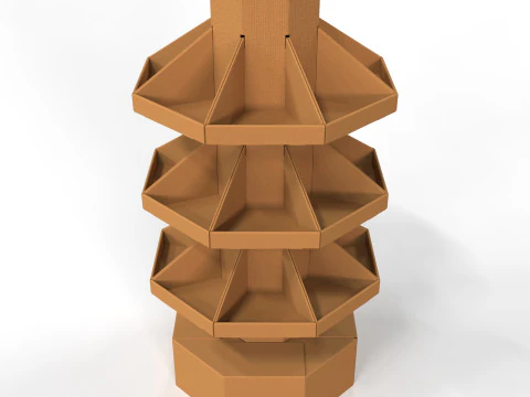 Expositor de papel&atilde;o para ponto de venda Modelo 3D