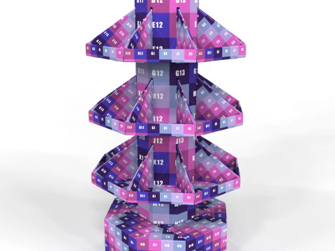 Expositor de papel&atilde;o para ponto de venda Modelo 3D