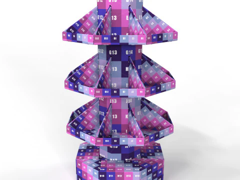 Expositor de papel&atilde;o para ponto de venda Modelo 3D