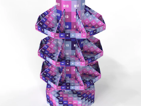 Expositor de papel&atilde;o para ponto de venda Modelo 3D