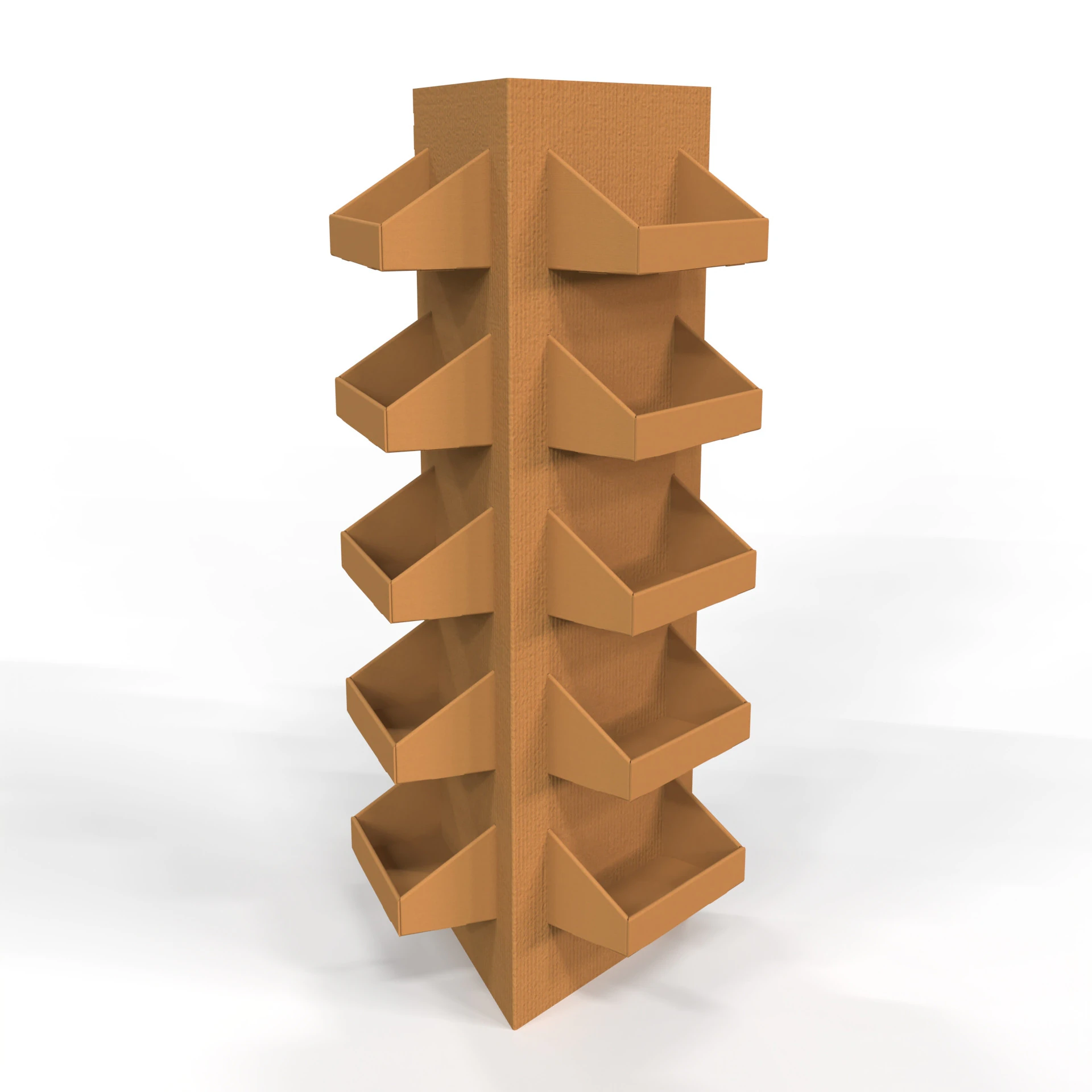 Point of Sale Cardboard Display Stand 3D Model .c4d .max .obj .3ds .fbx .stl .blend 