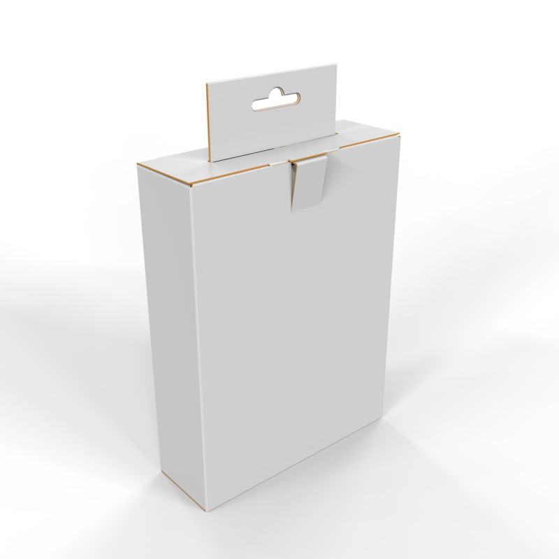 Hanging Display Packaging Box Foldable Locking Flap 3D Model .c4d .max .obj .3ds .fbx .stl .blend 
