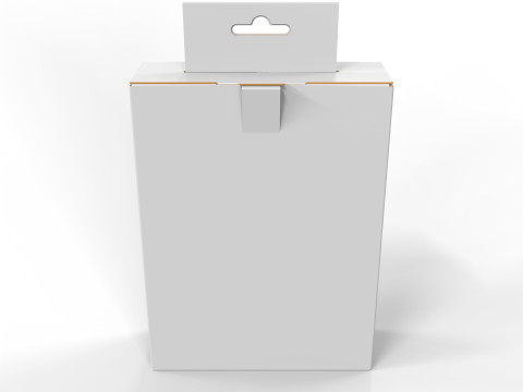Hanging Display Packaging Box Foldable Locking Flap 3D Model