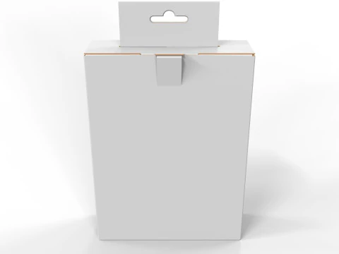 Hanging Display Packaging Box Foldable Locking Flap 3D Model