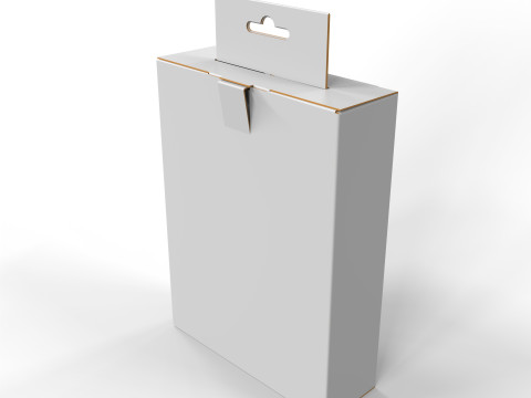 Hanging Display Packaging Box Foldable Locking Flap 3D Model