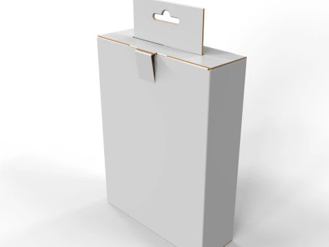 Hanging Display Packaging Box Foldable Locking Flap 3D Model