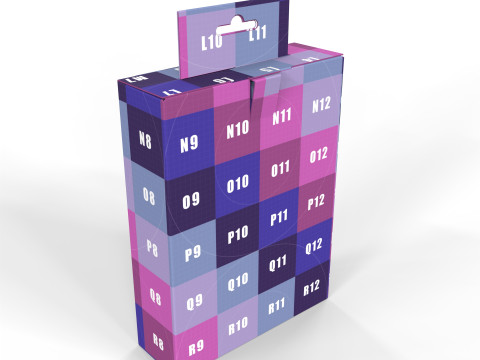 Hanging Display Packaging Box Foldable Locking Flap 3D Model
