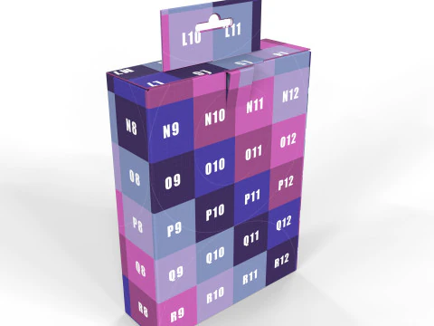 Hanging Display Packaging Box Foldable Locking Flap 3D Model