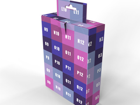 Hanging Display Packaging Box Foldable Locking Flap 3D Model