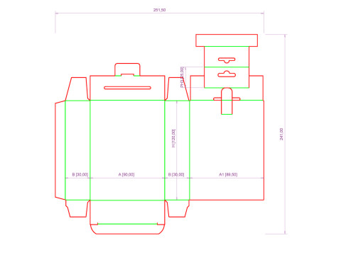 Hanging Display Packaging Box Foldable Locking Flap 3D Model