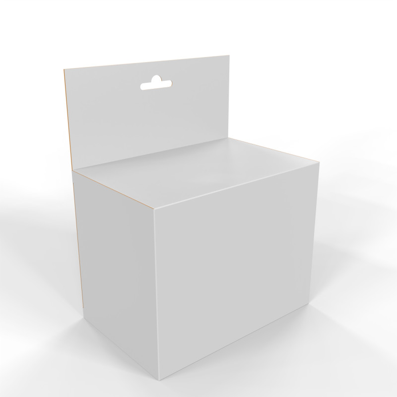 Hanging Display Packaging Box Foldable Locking Flap Modelo 3D .c4d .max .obj .3ds .fbx .stl .blend 