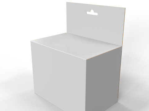 Hanging Display Packaging Box Foldable Locking Flap Modelo 3D
