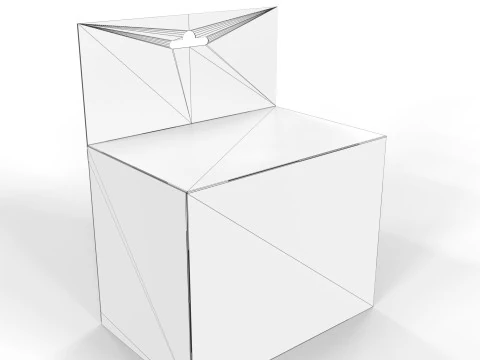 Aba de travamento dobr&aacute;vel da caixa de embalagem de exibi&ccedil;&atilde;o suspensa Modelo 3D